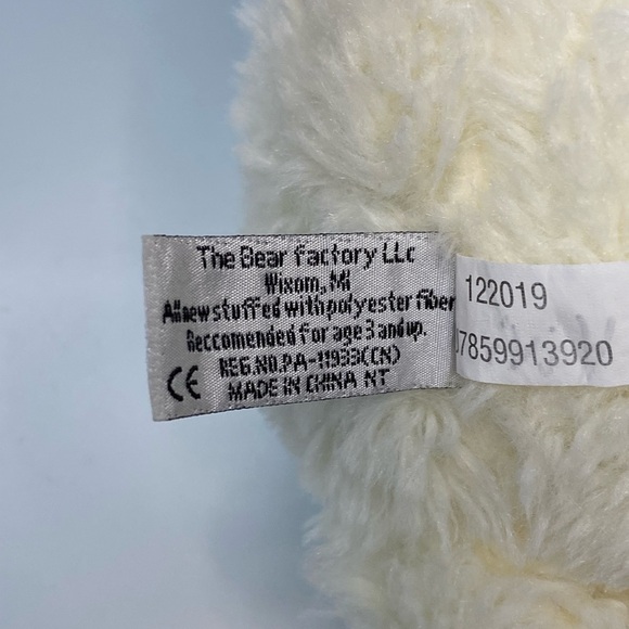 The Bear Factory Lama White Plush Stuffed Toy 12” 2001 - Picture 12 of 16